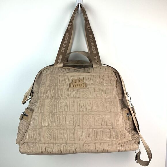 NWT Steve Madden Sand Bnyla weekender oversized tote bag large luggage logo - Picture 1 of 11